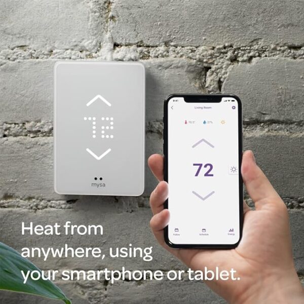 Mysa Smart Thermostat for Electric Baseboard and in-Wall Heaters V2 Connects with Smart Devices, Control Remotely, Pairs with WiFi or NFC, Easy Connection & Setup, Energy Saving