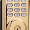 Yale Security Electronic Push Button Deadbolt Fully Motorized with Zwave Technology, Polished Brass